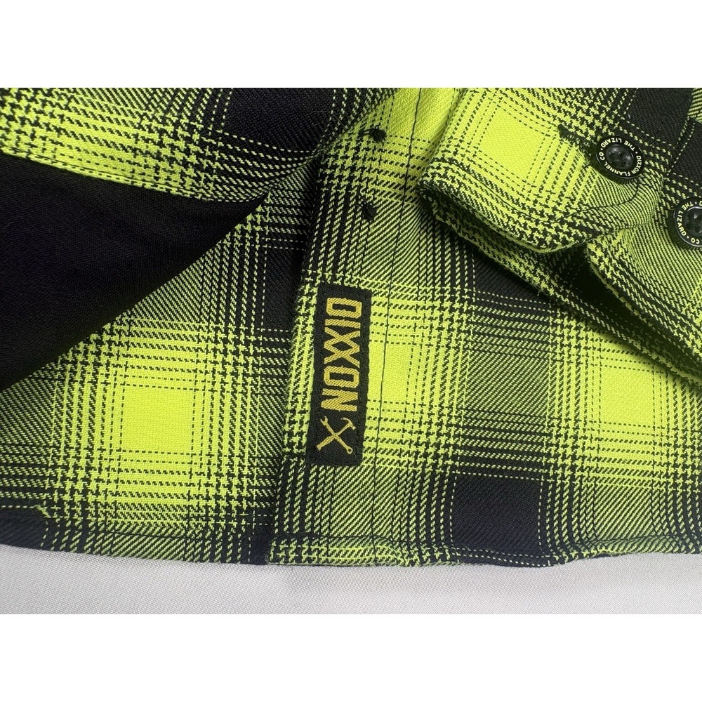 Dixxon Long Sleeve Flannel Button- Up The Lizard Womens Medium Green Black Plaid - Picture 6 of 16